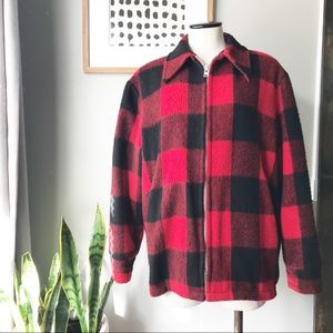 Vintage Woolrich buffalo plaid check wool jacket M